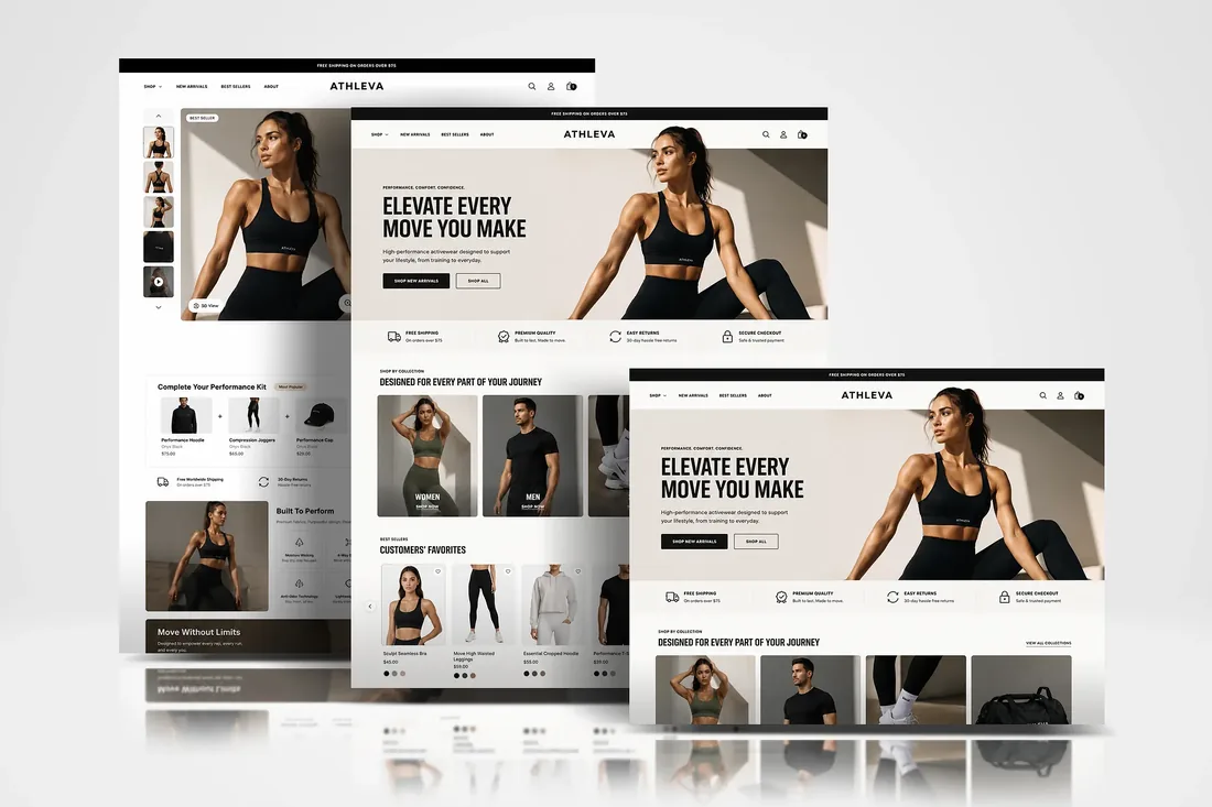 High-performance activewear storefront